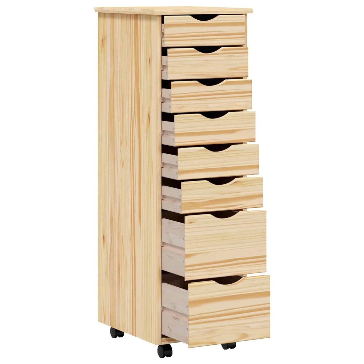 vidaXL Rollcontainer mit Schubladen MOSS Klarlack 34 x 39 x 103 cm 42032402_4