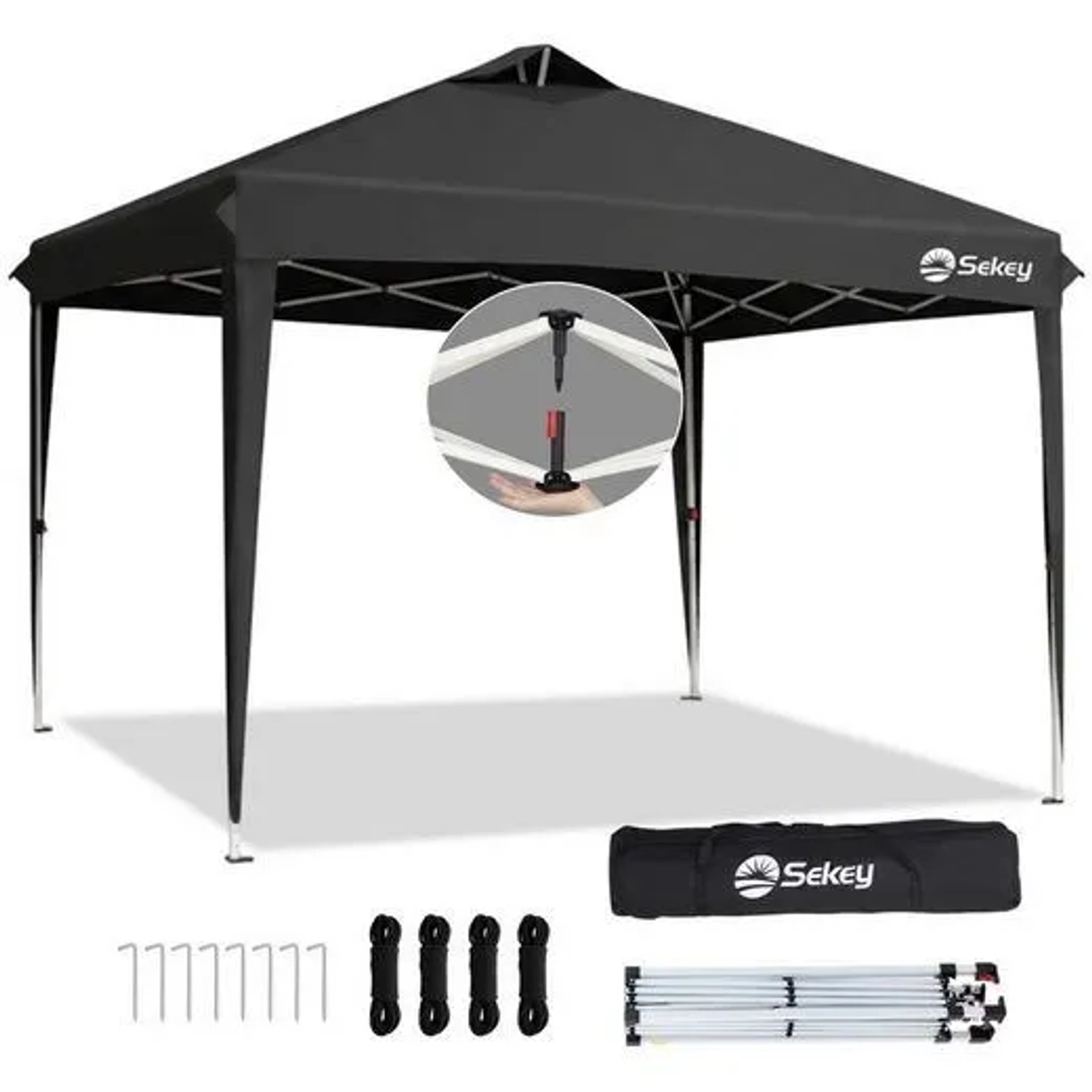 Sekey Faltpavillon 3x3 m Wasserdicht mit Belüftung UV Schutz 50