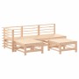 vidaXL 5-tlg. Garten-Lounge-Set aus Kiefernholz, bestehend aus Sofas und Hockern.