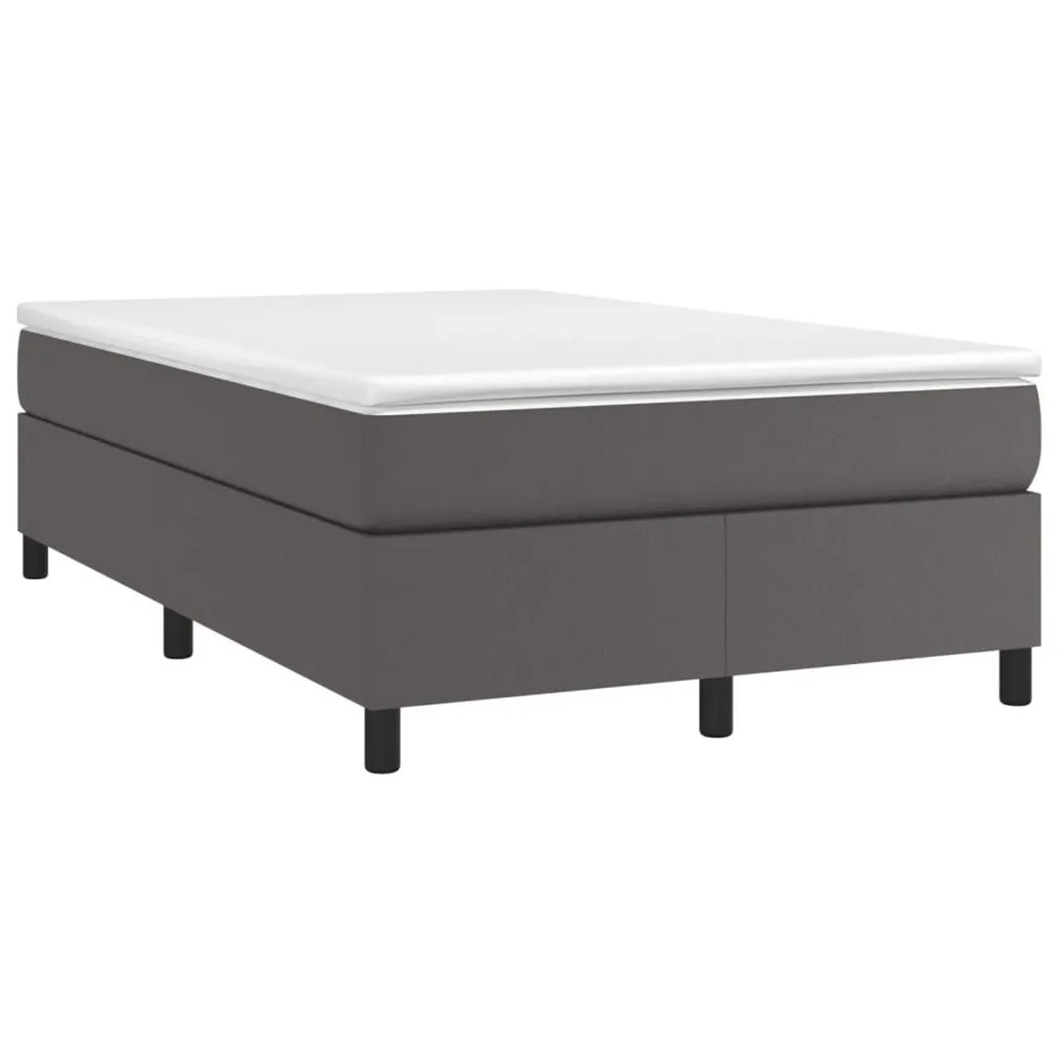 vidaXL Boxspringbett mit Matratze Grau 120x190 cm Kunstleder 3269701