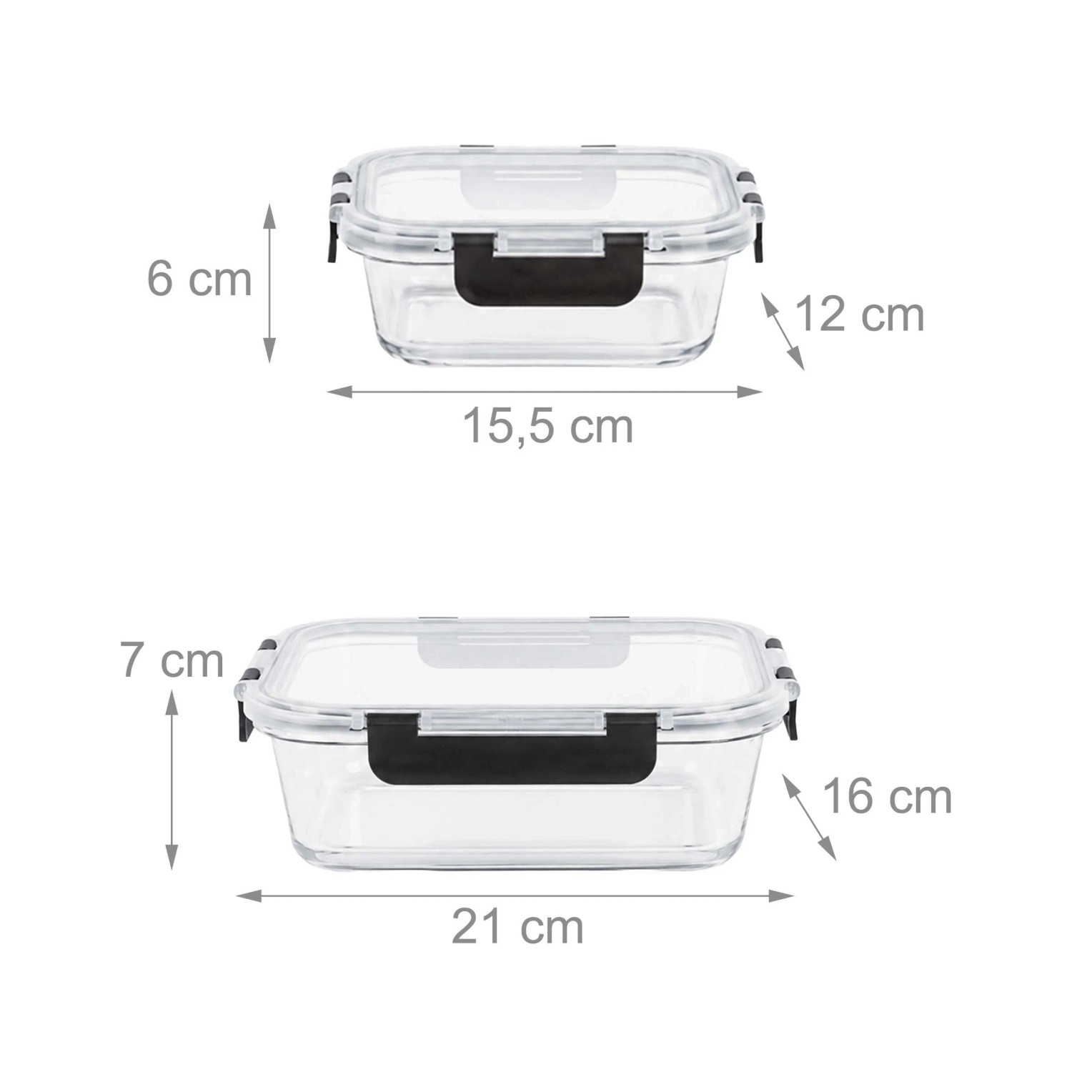 Relaxdays Frischhaltedosen und Einmachgläser Glas Kunststoff Transparent Luftdicht Mikrowellengeeignet Gefriergeeignet 18er Set 1040 ml_4