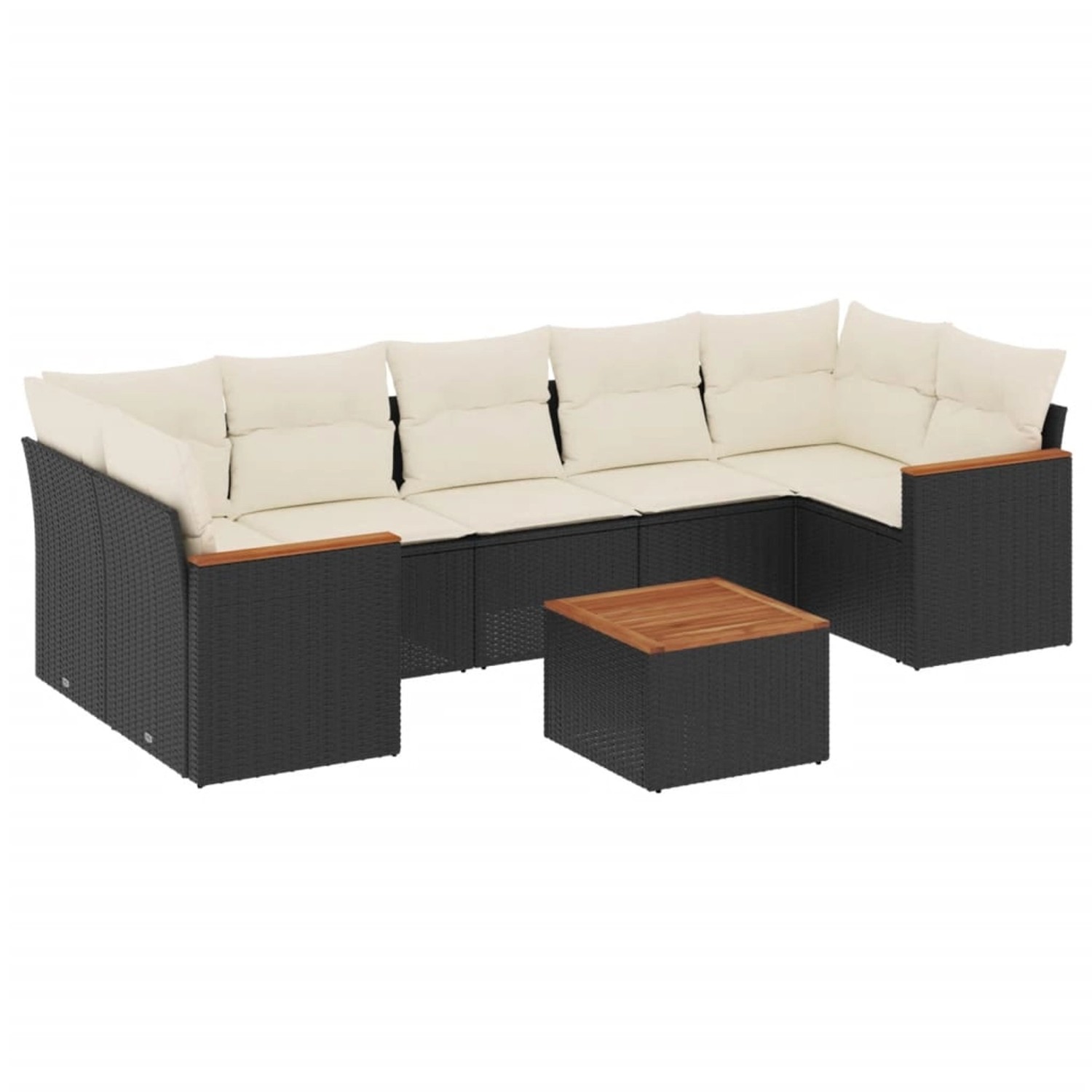 vidaXL 8-Tlg Garten-Sofagarnitur mit Kissen Schwarz Poly Rattan 3225811 günstig online kaufen