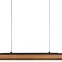 Holzfarbige LED-Pendelleuchte Deacon mit Touch Dimmer, 42W, 5000lm für Wohn- und Schlafzimmer.