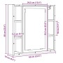vidaXL Spiegelschrank in Schwarz Eiche (60x16x60cm) aus Holzwerkstoff für Badezimmer.