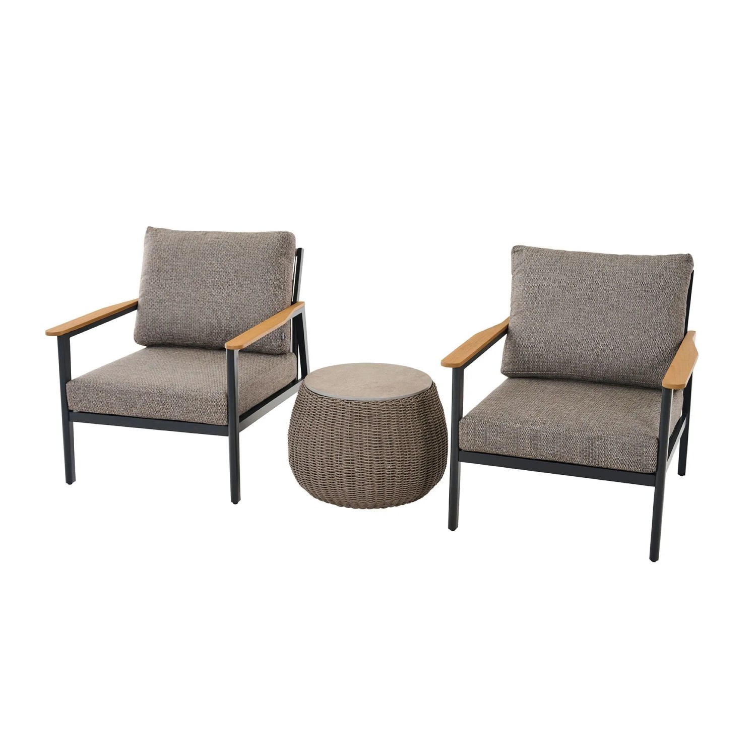 Siena Garden Balkonset Liguria 80,5 x 78 x 87 cm Anthrazitgrau 3-teilig FSC®