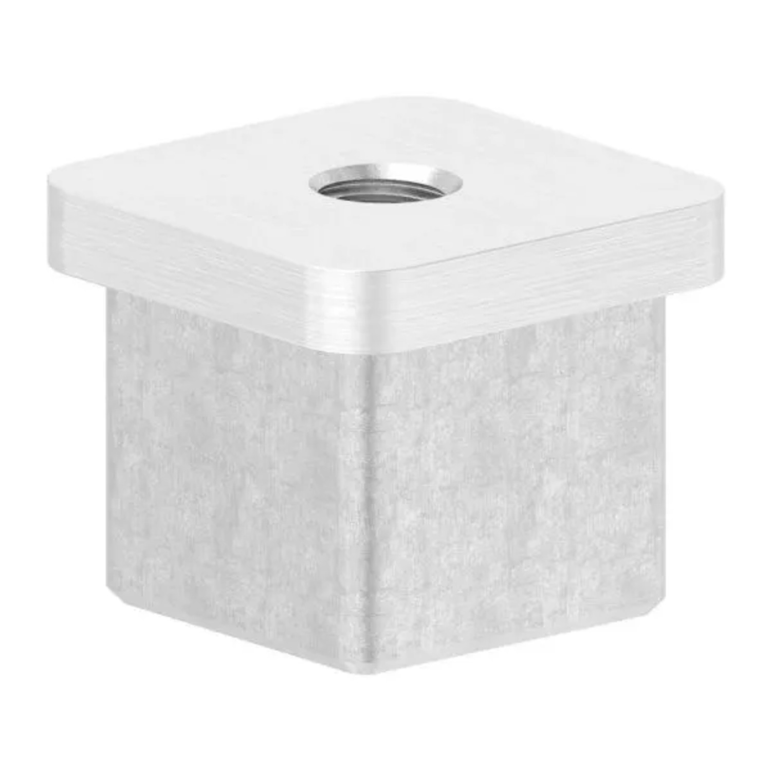 FeNau Einsteckkappe V4A Edelstahl Für Quadratrohr 30x30x3,0 mm Mit Gewinde M8