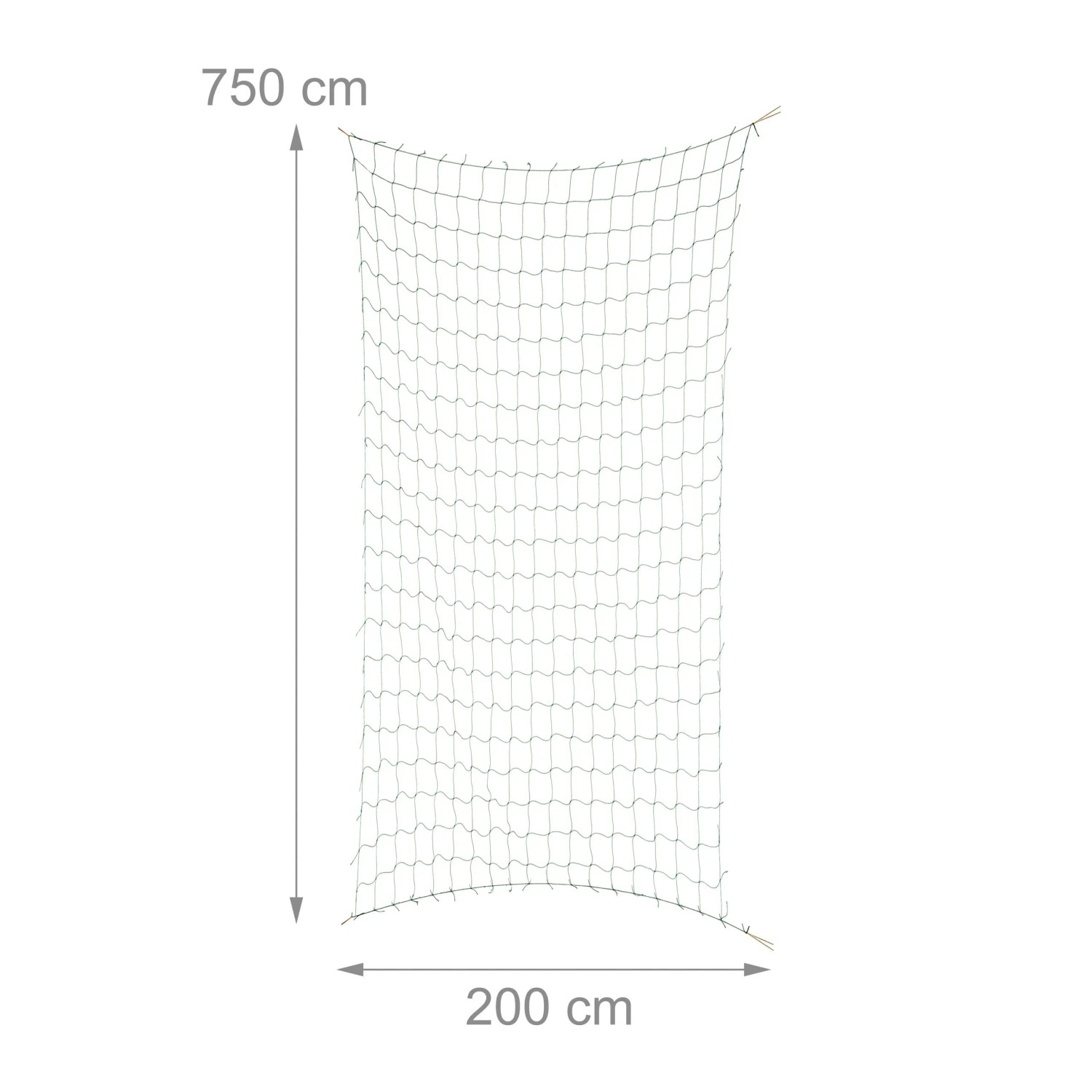 Relaxdays Ranknetz Polyethylen Grün mit Schlaufen 200 cm x 750 cm 430 g_4