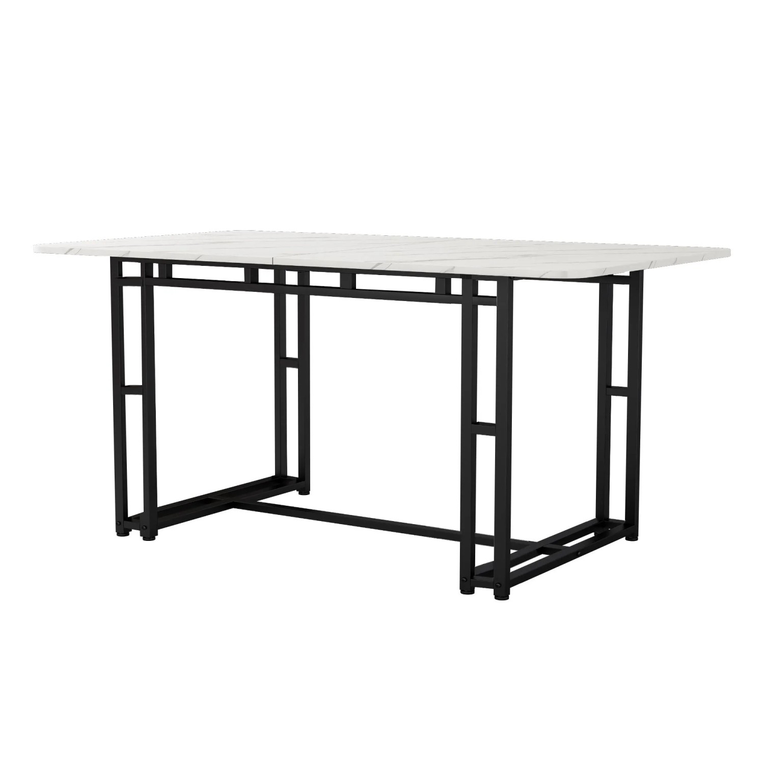 Merax Esstisch 120x70 Schwarz Metallgestell