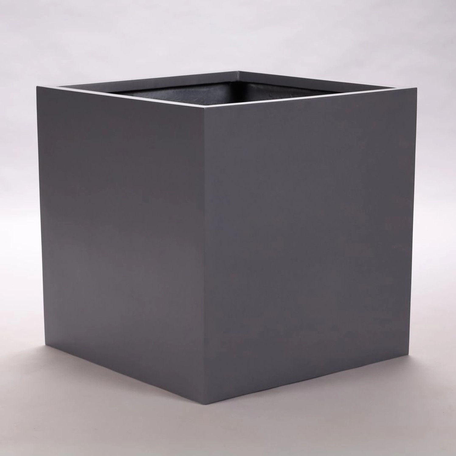 Elegant Einrichten Pflanzkübel Fiberglas Anthrazit-Metallic Quadratisch 90x günstig online kaufen