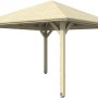 Unbehandelter Skan Holz Pavillon Cannes 2, 359x359 cm. Holz Gartenlaube mit robusten Pfosten und Dach.