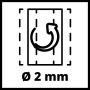Symbol für 2 mm Staubabsaugung am Einhell Schwingschleifer TE-OS 2520 E.
