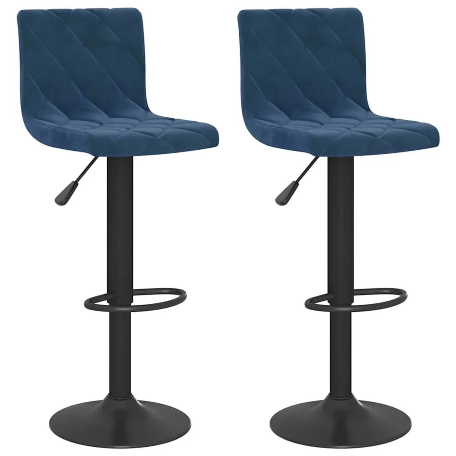 vidaXL Barhocker 2 Stk Blau Samt 333735