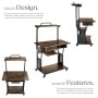 Tectake Schreibtisch Fife im Industrial Style mit Holz- und Stahl-Elementen, Dunkel Rustikal.
