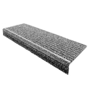 Graue Karat Sicherheits-Stufenmatte mit Granulatbeschichtung für den Außenbereich, 25x73 cm.