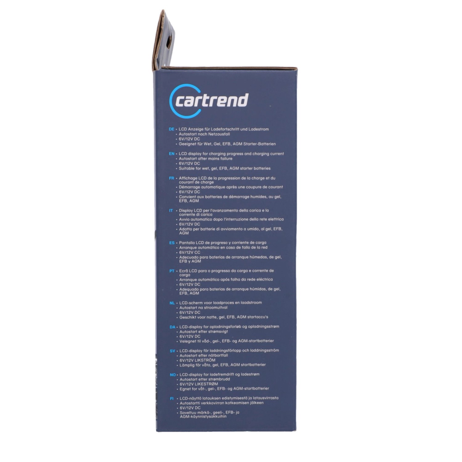 Cartrend Batterieladegerät DP 6.1 im Karton, geeignet für Auto, Motorrad, Boot und Traktor.