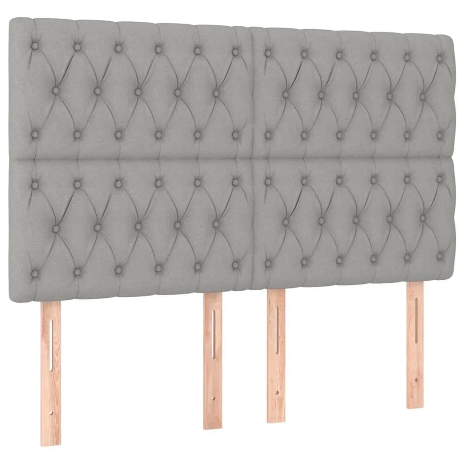 vidaXL Kopfteil Hellgrau 160 x 7 x 118/128 cm Stoff 3116674