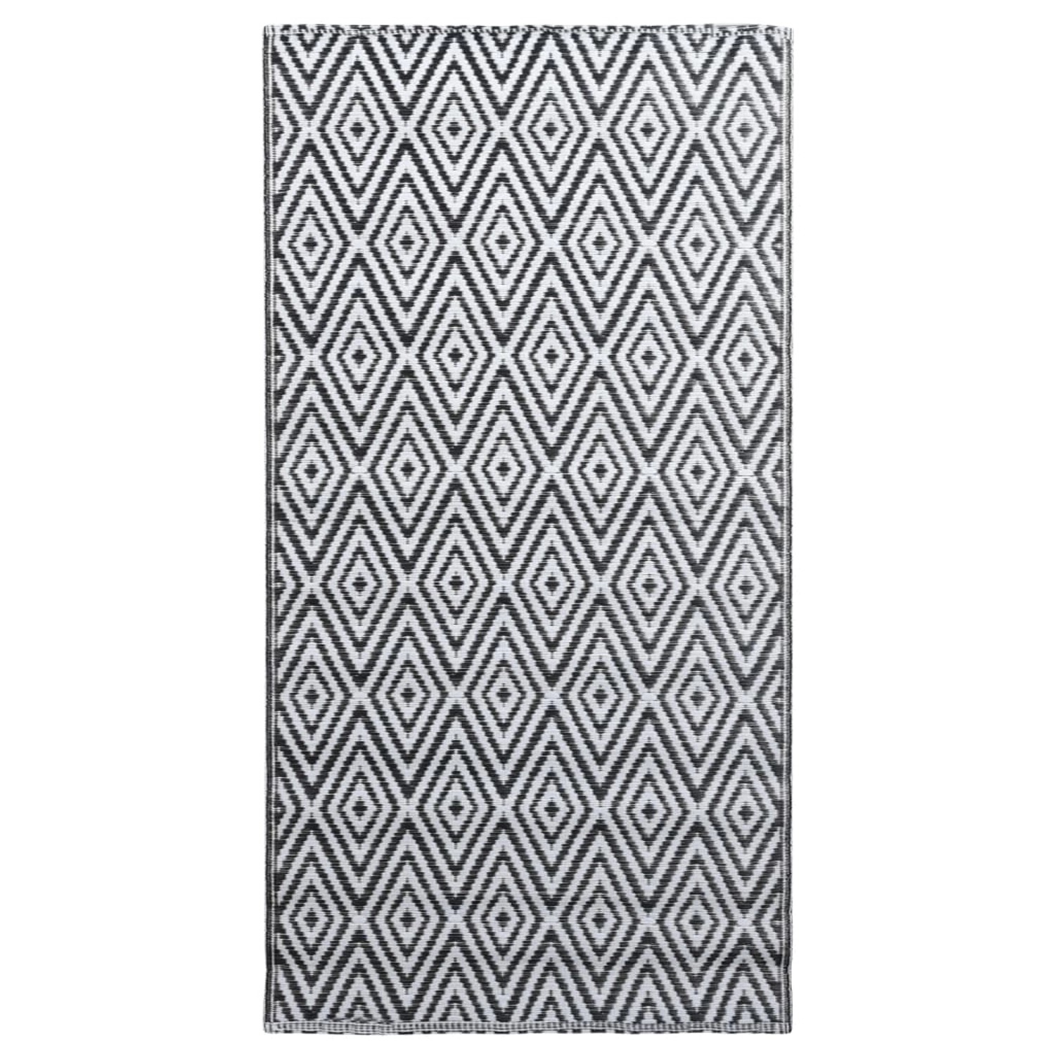 vidaXL Outdoorteppich Weiß Und Schwarz 120x180 Cm Pp 643949 günstig online kaufen
