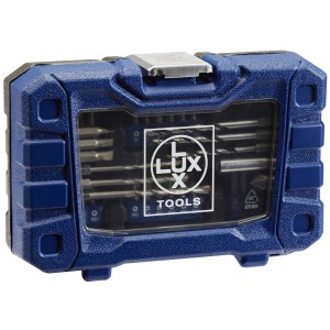 LUX Bohrer- und Bit-Set, 42-teilig, in blauer Aufbewahrungsbox.