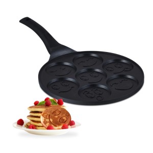 Relaxdays Pancake Pfanne Aluminium Schwarz Antihaftbeschichtet 46 x 26,5 x 6 cm