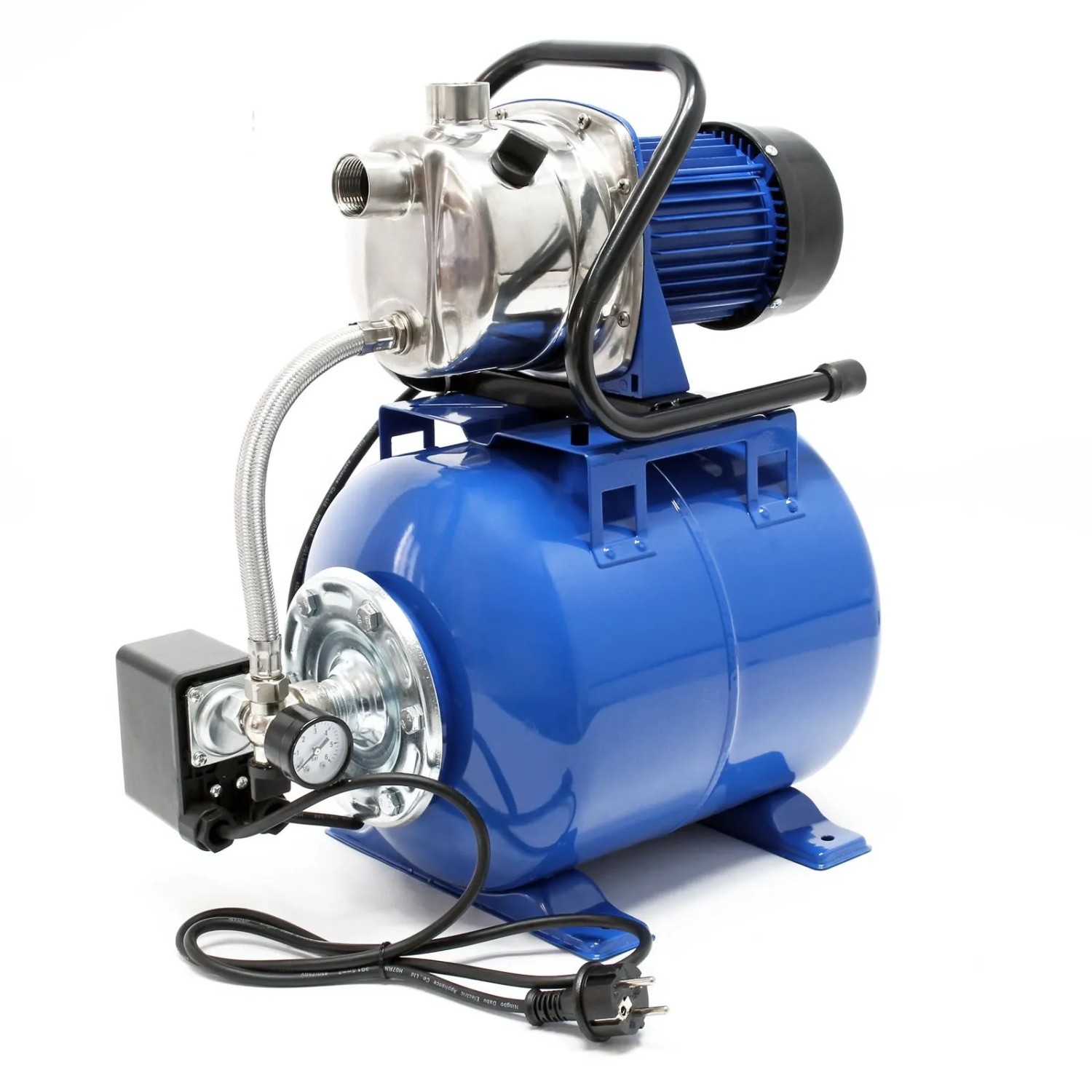 Wiltec Hauswasserwerk 3400l/h 1200W 19l Membrankessel Druckschalter Gartenpumpe