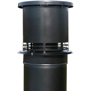 Aduro Rauchsauger Draft Optimizer aus Stahl, schwarz, für Kamine & Öfen.