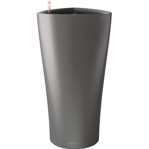 Lechuza Delta Premium Pflanzgefäß, Ø 30 cm, 56 cm hoch, Anthrazit metallic, für Innen- und Außenbereich.