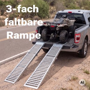 Xpotool 2X Auffahrrampe 800Kg 3-Fach Klappbar 1955Cm Rampe Auffahrschiene Stahl