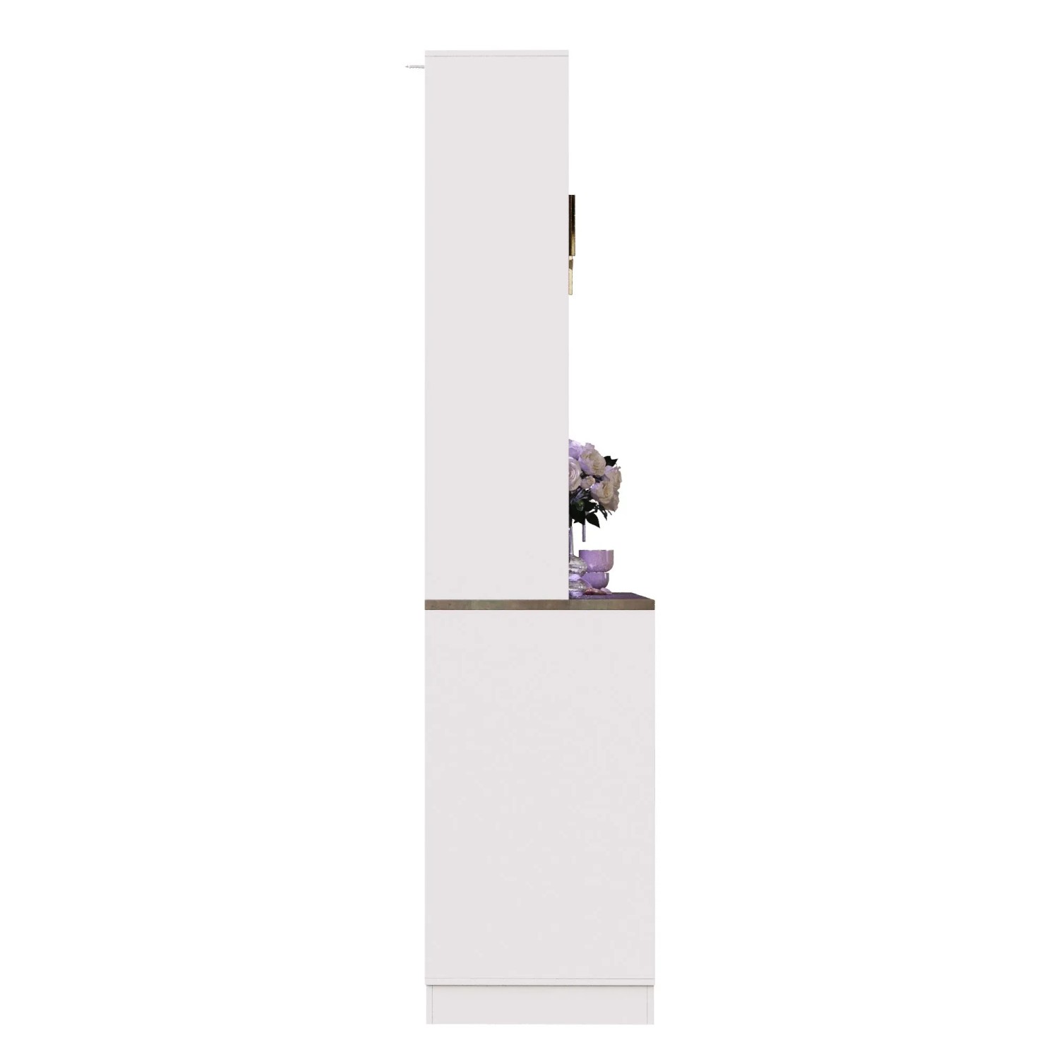 okwish Küchenschrank mit LED-Beleuchtung Küche 120x36x180cm Weiß
