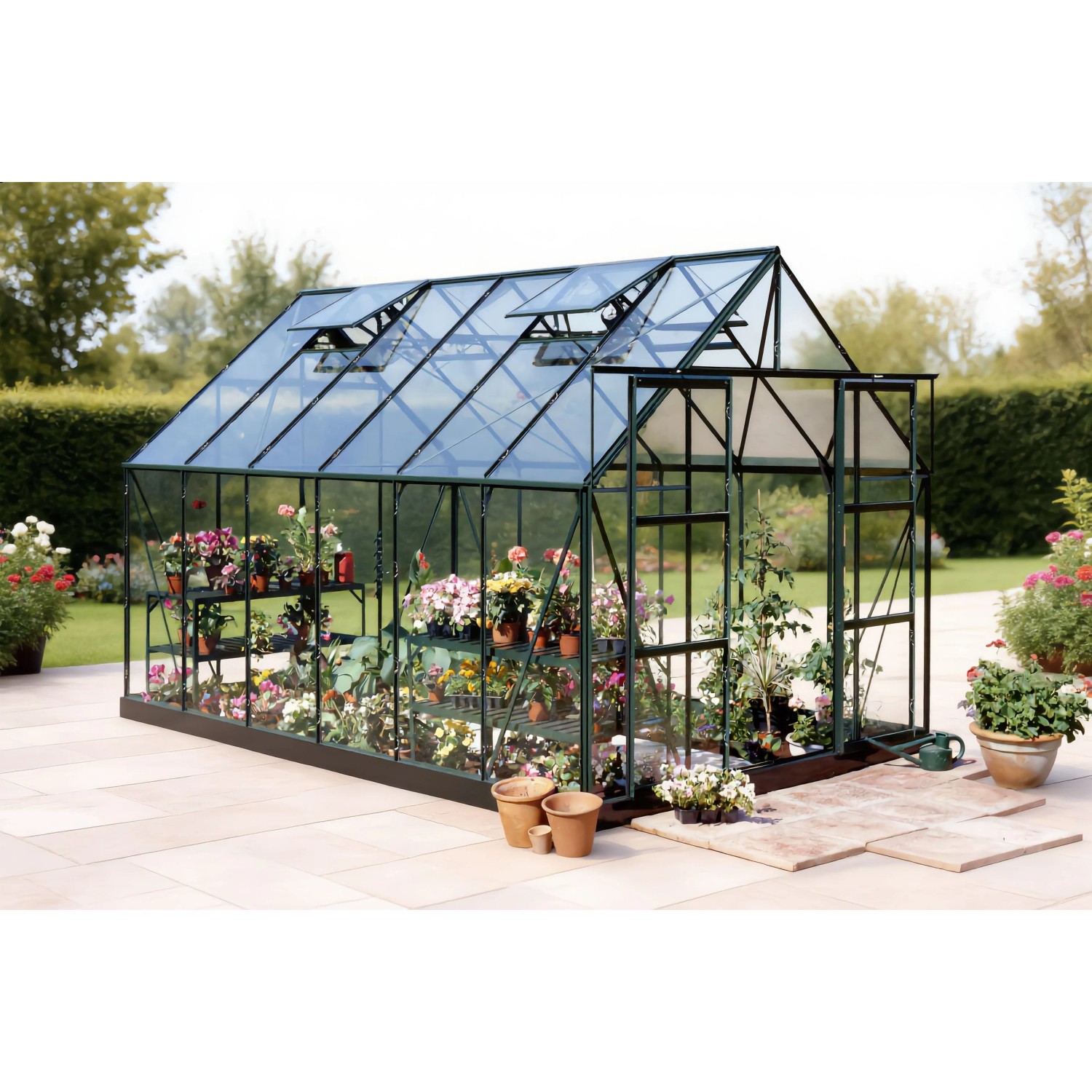 Halls Gewächshaus Magnum 128 Grün 9,9 m²