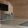 Wohnraum mit Egger Decowall Wandpaneelen in Holzoptik und passender Winkelleiste WL006 Namur Fichte.