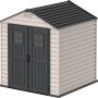 Kunststoffgerätehaus Duramax StoreMax in Anthrazit, 4,5 m², mit Doppeltür. Ideal als Gartenhaus.