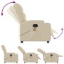 Cremefarbener vidaXL Massagesessel Modell 5 mit verstellbarer Rückenlehne und Fußstütze.