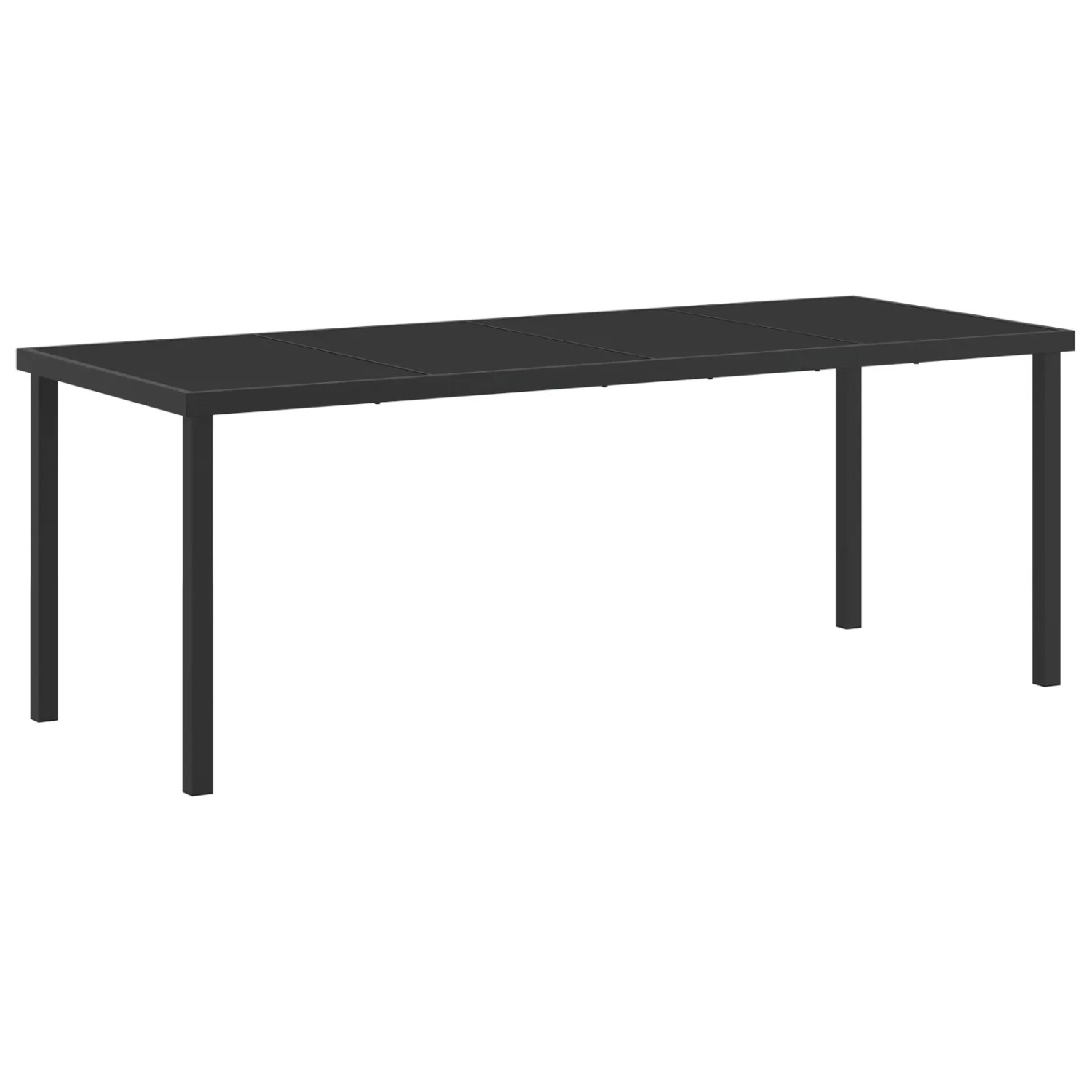 vidaXL 9-teiliges Garten-Ess-Set aus Stahl in Anthrazit. Rechteckiger Tisch mit acht Stühlen für den Außenbereich.