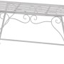 Antik-weiße Blumenbank Lorin aus Stahl, 27x45x83 cm, ohne Rückenlehne.