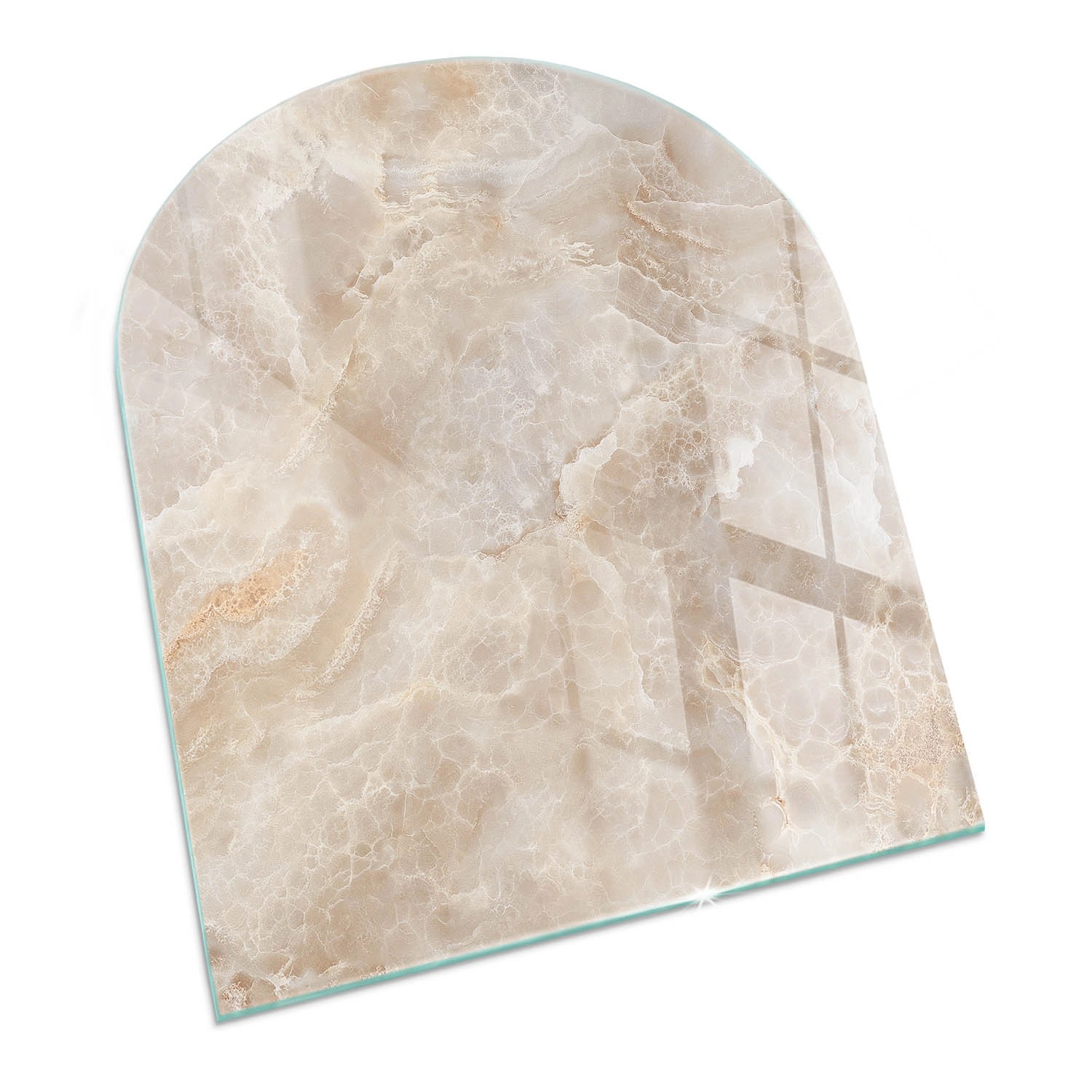 Tulup Glasplatte für Kamin Steinmuster Glasplatte für Kaminöfen Halbkreis 8 günstig online kaufen