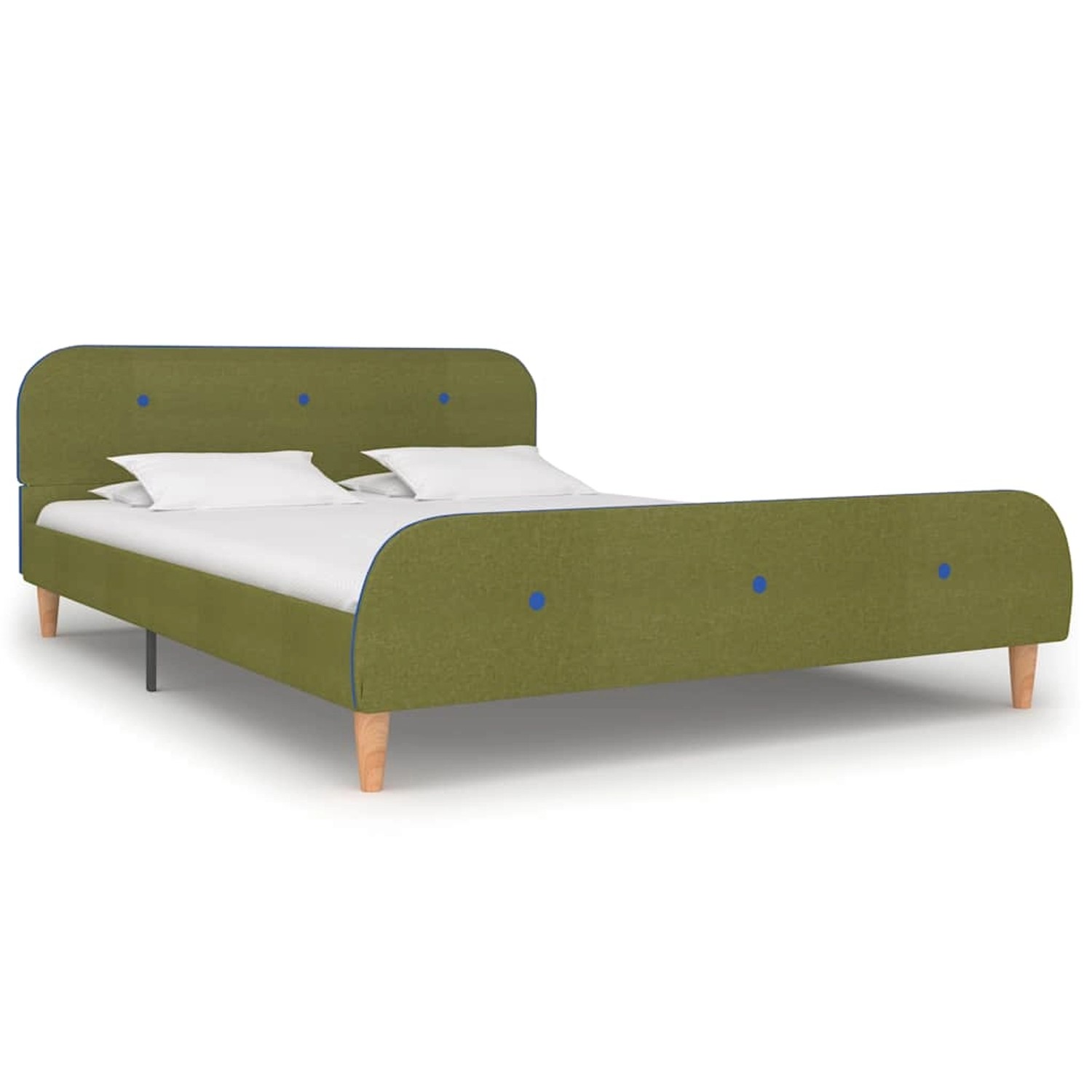 vidaXL Bettgestell ohne Matratze Grün Stoff 135x190 cm 281113 günstig online kaufen