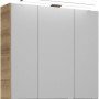 Pelipal Spiegelschrank Trentino, 75 cm, Riviera Eiche Dekor mit Aufsatzleuchte.
