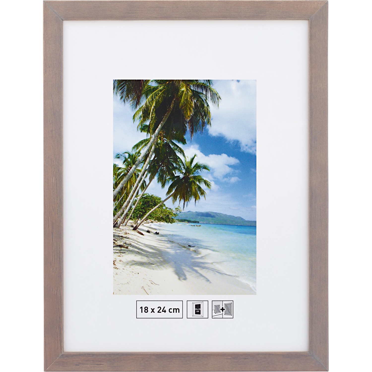 Holzbilderrahmen Grau Glatt 18 cm x 24 cm