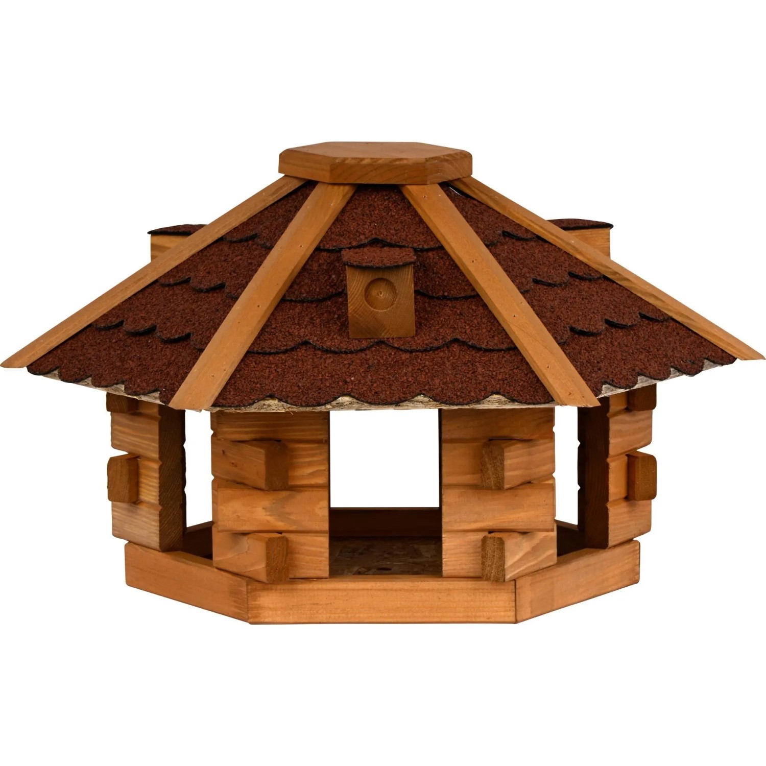 dobar® Vogelhaus Blockhaus 6-eckig mit Bitumendach