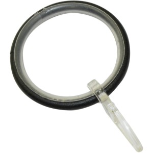 Gardinia Gardinenring Industrial Home, schwarz, Ø 25mm, mit Gleiteinlage, 10er-Set.