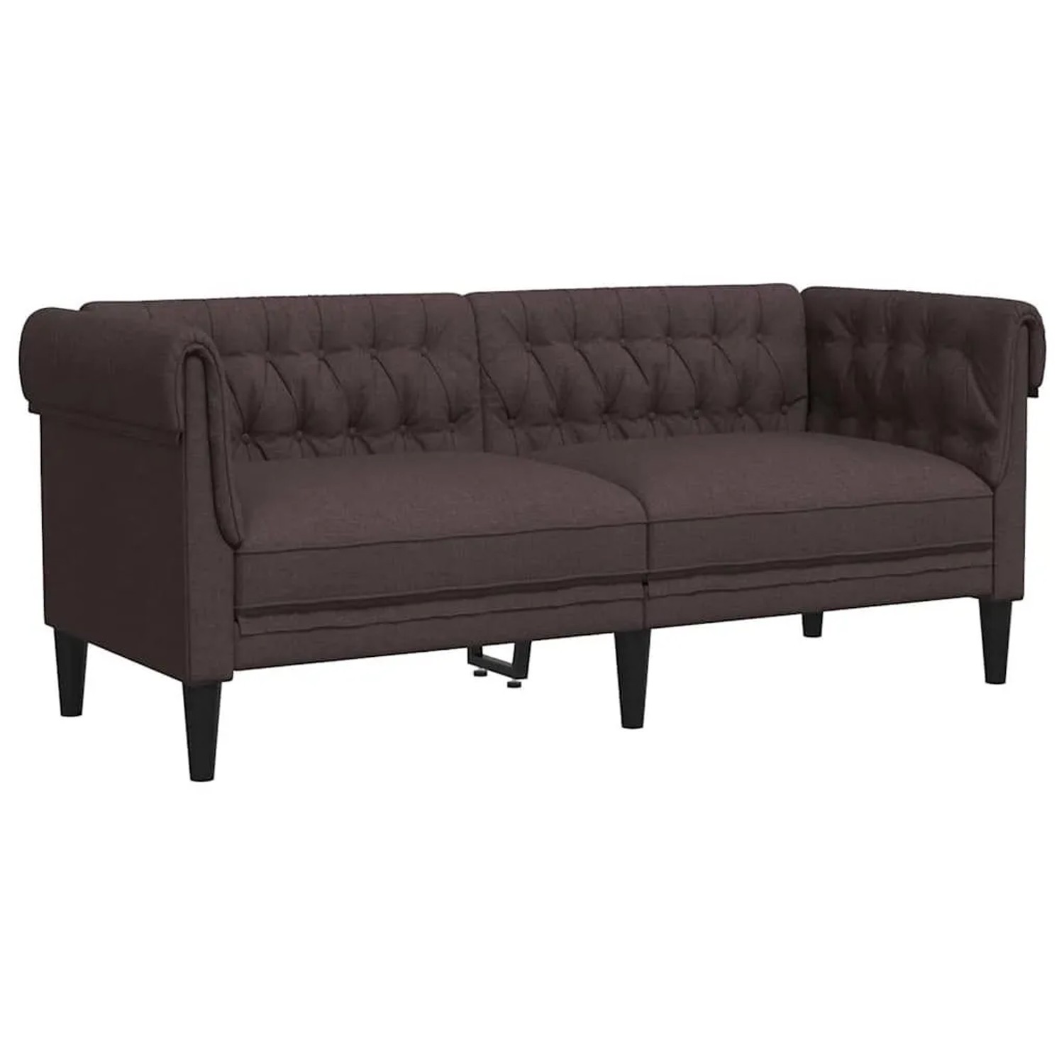 vidaXL Chesterfield-Sofa 2-Sitzer Dunkelbraun Stoff 372550