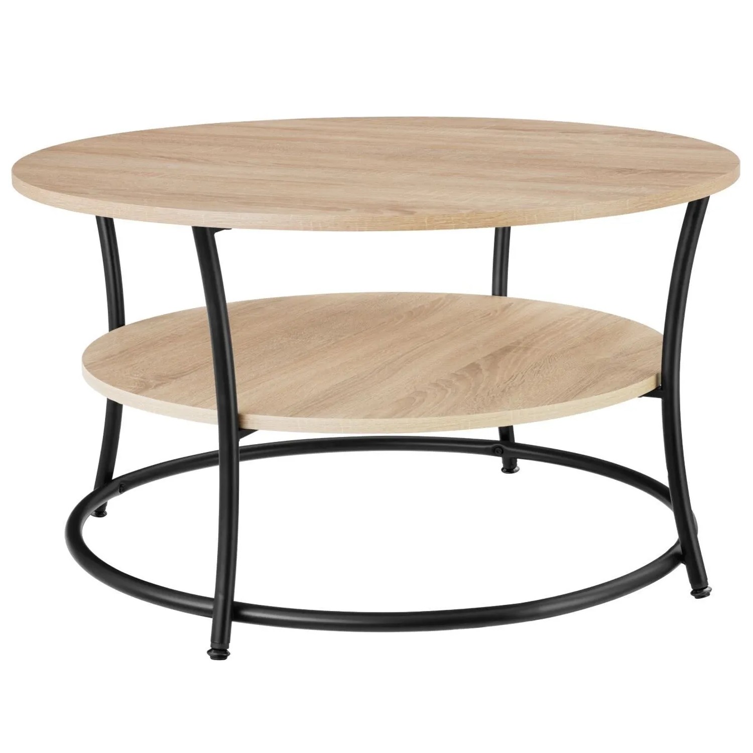 Tectake Couchtisch Cromford Industrial Style Holz und Stahl  80 x 80 x 46 cm Industrial Holz Hell  Eiche Sonoma