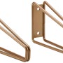 Zwei matte goldene Metall-Konsolen Prisma, 10x21,6 cm, für Regale & Regalböden.