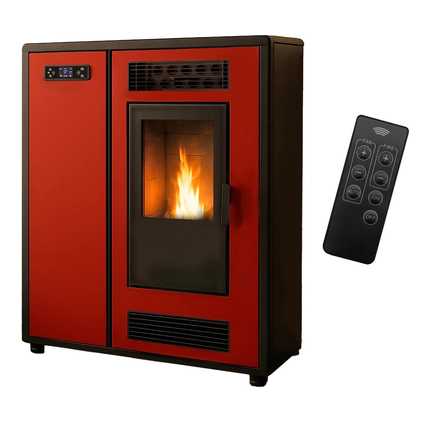 Sannover Luft- Pelletofen Slim Astral 12,2 kW Bordeaux