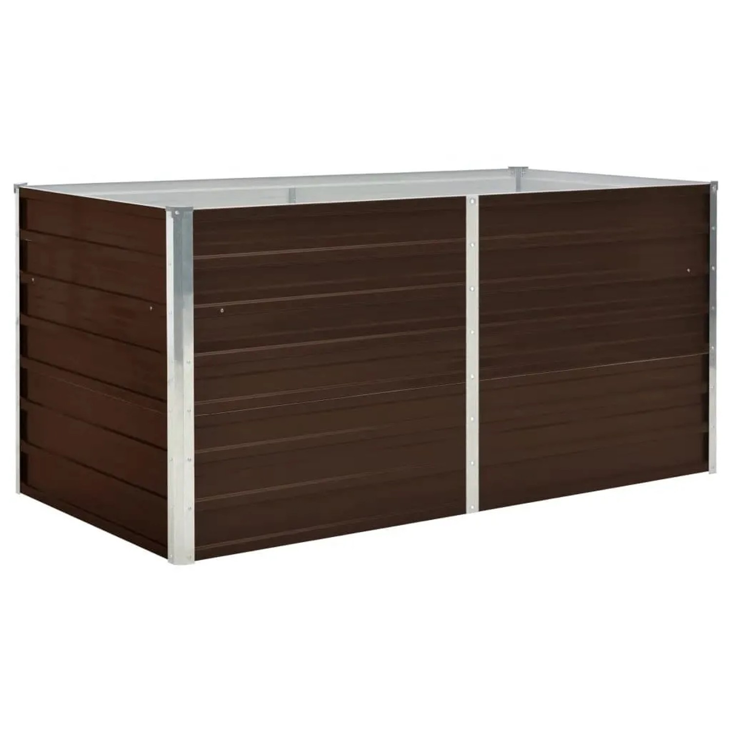 furnicato Hochbeet, braun, 160x80x77 cm, aus verzinktem Stahl.