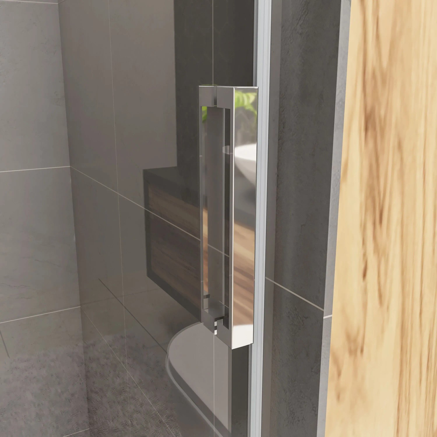 AICA Duschkabine 110x195cm mit Schiebetür, 8mm ESG-Glas, Nischentür, Duschabtrennung.