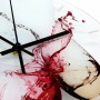 Wall-Art Wanduhr mit Weingläsern, transparent, Ø 30 cm. Dekorative Glasuhr für Küche und Esszimmer.