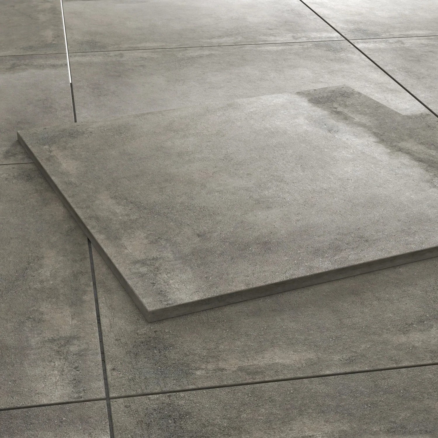 Terrassenplatten Feinsteinzeug Vero 2.0 in Zementoptik Grau, 80x80 cm