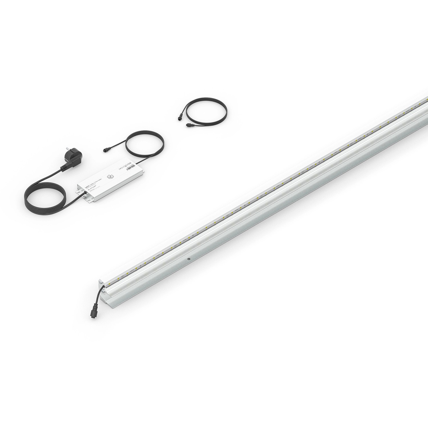 LyghtUp LED-Zaunbeleuchtung Set 1 x LED-Leiste 173,3 cm Netzteil Silber