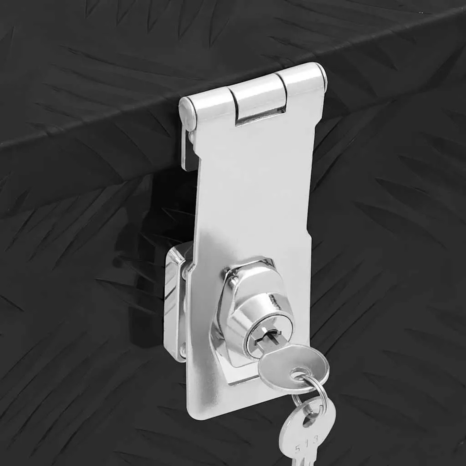 DELUKE Aluminiumbox Mit Deckel Abschließbar Alubox Deichselbox Alu Anhängerbox Werkzeugkiste Transportbox Metallkiste 90x47x33,5cm Schwarz_7